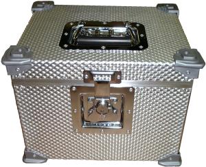 small flight case with silver corners